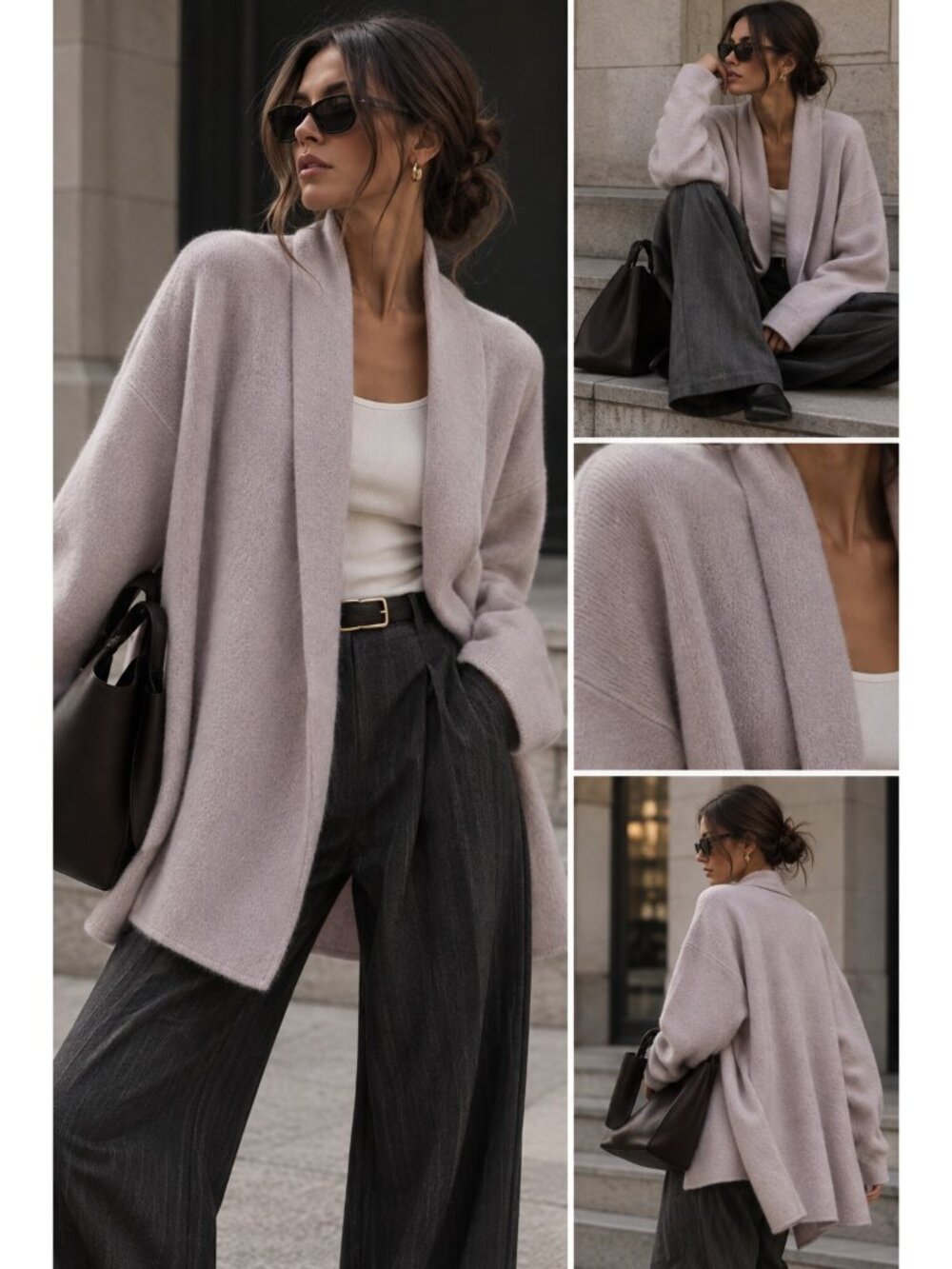 Everlane 100% Cashmere Open Front Cardigan Sweater Blush Pink Size S